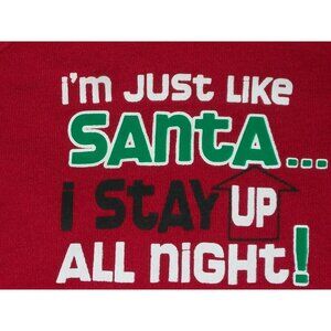 I'm Just Like Santa I Stay Up All Night Red Bodysuit Newborn NB Girl Boy Baby